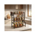 relaxdays Gewürzregal 3 Etagen MDF Metall Industrial-Style