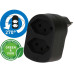 Max Hauri Mehrfachstecker ADAPT 2x Typ 13 schwarz drehbar Green+Fair