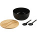 Kesper Salatschüssel mit Besteck 24 x 13 cm, Schwarz