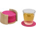 Kesper Glasuntersetzer Filzoptik Braun Pink 13-teilig