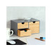 Kesper Organizer 3 Schubladen, Bambus, Grau