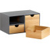 Kesper Organizer 3 Schubladen, Bambus, Grau