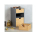 Kesper Organizer Holz Bambus Grau Braun 14 x 16 x 27 cm