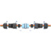 Delock Kabelverbinder 3 Pin IP68 wasserdicht Schwarz mit Klemmverb.