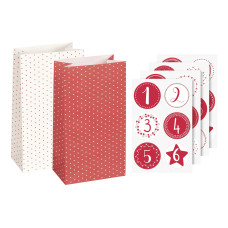 Heyda Adventskalender Set 18 x 9.7 x 6 cm, Rot/Weiss Heyda Adventskalender Set 18 x 9.7 x 6 cm, Rot/Weiss