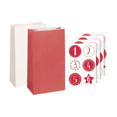 Heyda Adventskalender Set 24 x 13 x 7.5 cm, Rot/Weiss Heyda Adventskalender Set 24 x 13 x 7.5 cm, Rot/Weiss