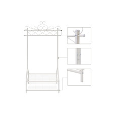 Songmics Garderobe mit Schuhablage 92 x 173 x 41 cm, Beige Songmics Garderobe mit Schuhablage 92 x 173 x 41 cm, Beige