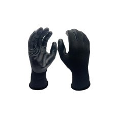 FTM Arbeitshandschuh Polyester, XL, Schwarz, 12 Stück
