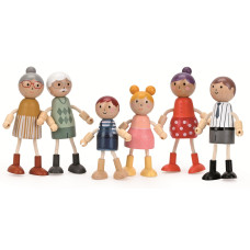 Spielba Holzspielwaren Biegepüppchen Familie aus Holz mit Kleidern Spielba Holzspielwaren Biegepüppchen Familie aus Holz mit Kleidern