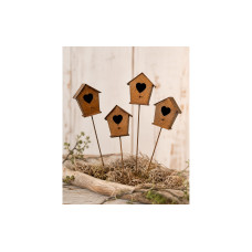 CHALET Chalet Metall Vogelhaus 5.5 cm auf Stick 5.5 cm CHALET Chalet Metall Vogelhaus 5.5 cm auf Stick 5.5 cm