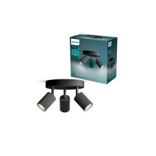 Philips Wyatt Aufbauspot 3x, rund ohne Leuchtmittel GU10, schwarz