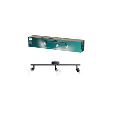 Philips Horen Aufbauspot 3x Balken ohne Leuchtmittel GU10, schwarz