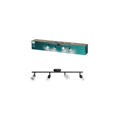 Philips Horen Aufbauspot 4x, ohne Leuchtmittel GU10, schwarz