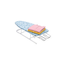 relaxdays Tischbügelbrett Stahl Baumwolle Schaumstoff Blau Weiss