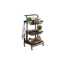relaxdays Küchenwagen Küchenwagen 44 x 94.5 x 30 cm, Schwarz relaxdays Küchenwagen Küchenwagen 44 x 94.5 x 30 cm, Schwarz