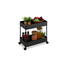 relaxdays Küchenwagen Servierwagen 39.5 x 38 x 21.5 cm, Schwarz relaxdays Küchenwagen Servierwagen 39.5 x 38 x 21.5 cm, Schwarz