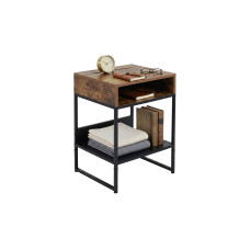 relaxdays Nachttisch 40 x 40 cm, Schwarz/Braun relaxdays Nachttisch 40 x 40 cm, Schwarz/Braun