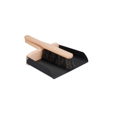 relaxdays Kehrgarnitur Eisen Holz Polyester Schwarz Natur