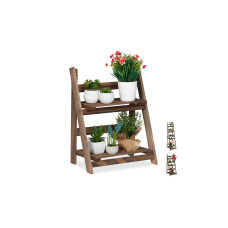 relaxdays Pflanzentreppe Holz Dunkelbraun klappbar relaxdays Pflanzentreppe Holz Dunkelbraun klappbar