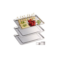 relaxdays Servierplatte Silber relaxdays Servierplatte Silber
