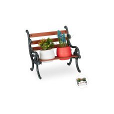 relaxdays Blumenbänke Mini, Gusseisen, Holz, Braun, Grau relaxdays Blumenbänke Mini, Gusseisen, Holz, Braun, Grau
