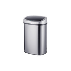 relaxdays Sensorabfalleimer 50 l, Schwarz/Silber