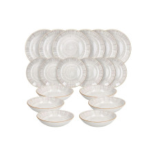 Tognana Speise-Service Virtuo 18-teilig, Weiss/Beige Tognana Speise-Service Virtuo 18-teilig, Weiss/Beige
