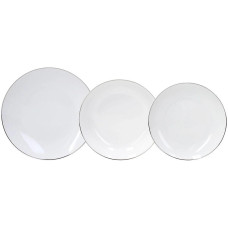 Tognana Speise-Service Filo Platino 18-teilig, Weiss/Silber Tognana Speise-Service Filo Platino 18-teilig, Weiss/Silber