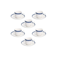 Tognana Espressotasse Filu 80 ml, 6 Stück, Weiss/Blau Tognana Espressotasse Filu 80 ml, 6 Stück, Weiss/Blau