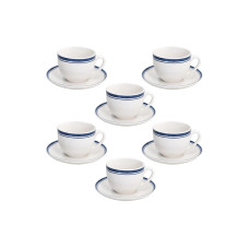 Tognana Tognana Kaffeetassen-Set Filu 260 ml , 6 Stück, Weiss/Blau Tognana Tognana Kaffeetassen-Set Filu 260 ml , 6 Stück, Weiss/Blau
