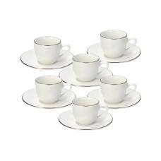 Tognana Espressotasse Fascett Oro 90 ml, 6 Stück, Weiss/Gold Tognana Espressotasse Fascett Oro 90 ml, 6 Stück, Weiss/Gold