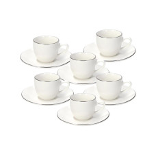 Tognana Espressotasse Fascetta Platino 90 ml, 6 Stück, Weiss/Silber Tognana Espressotasse Fascetta Platino 90 ml, 6 Stück, Weiss/Silber