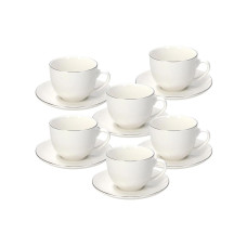 Tognana Kaffeetasse Fascetta Platino 260 ml, 6 Stück, Weiss/Silber Tognana Kaffeetasse Fascetta Platino 260 ml, 6 Stück, Weiss/Silber