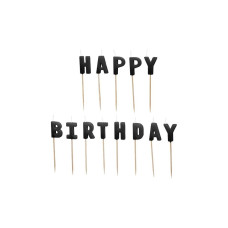Partydeco PartyDeco Geburtstagskerzen Happy Birthday Schwarz 13 Stück Partydeco PartyDeco Geburtstagskerzen Happy Birthday Schwarz 13 Stück