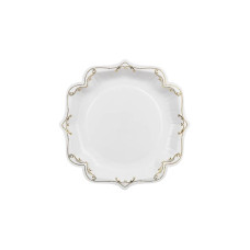 Partydeco Einwegteller mit Ornament Weiss/Gold, 26 cm, 6 Stück Partydeco Einwegteller mit Ornament Weiss/Gold, 26 cm, 6 Stück