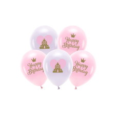 Partydeco PartyDeco Öko-Ballons Happy Birthday, 5er-Set Mehrfarbig Partydeco PartyDeco Öko-Ballons Happy Birthday, 5er-Set Mehrfarbig