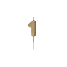 Partydeco PartyDeco Geburtstagskerze Ziffer 1 Gold 1 Stück Partydeco PartyDeco Geburtstagskerze Ziffer 1 Gold 1 Stück