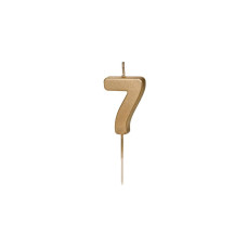 Partydeco PartyDeco Geburtstagskerze Ziffer 7 Gold 1 Stück Partydeco PartyDeco Geburtstagskerze Ziffer 7 Gold 1 Stück