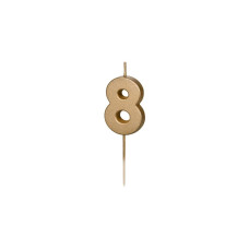 Partydeco PartyDeco Geburtstagskerze Ziffer 8 Gold 1 Stück Partydeco PartyDeco Geburtstagskerze Ziffer 8 Gold 1 Stück