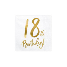 Partydeco PartyDeco Servietten 18th Birthday, 20er-Set 33 cm x 33 cm Partydeco PartyDeco Servietten 18th Birthday, 20er-Set 33 cm x 33 cm