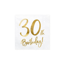 Partydeco PartyDeco Servietten 30th Birthday, 20er-Set 33 cm x 33 cm Partydeco PartyDeco Servietten 30th Birthday, 20er-Set 33 cm x 33 cm