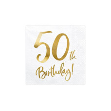 Partydeco PartyDeco Servietten 50th Birthday, 20er-Set 33 cm x 33 cm Partydeco PartyDeco Servietten 50th Birthday, 20er-Set 33 cm x 33 cm