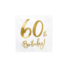 Partydeco PartyDeco Servietten 60th Birthday, 20er-Set 33 cm x 33 cm Partydeco PartyDeco Servietten 60th Birthday, 20er-Set 33 cm x 33 cm