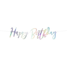 Partydeco Girlande Happy Birthday mehrfarbig, 16.5 x 62 cm