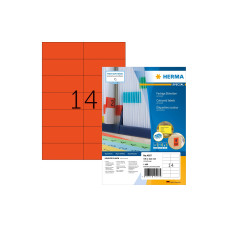 HERMA Farbige Etiketten A4, 105 x 42,3 mm, rot, 1400 Etiketten
