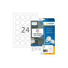 HERMA Ablösbare Etiketten A4, Ø 40 mm, rund, weiss 600 Etiketten