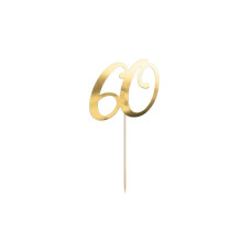 Partydeco Zahl 60 Gold, 21 cm Partydeco Zahl 60 Gold, 21 cm