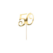 Partydeco 50 Karton mit Holzspiess Gold Partydeco 50 Karton mit Holzspiess Gold