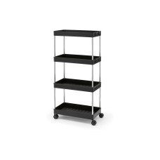 EASYmaxx Rollregal 85 cm schwarz 4 Ebenen Schwarz/Silber EASYmaxx Rollregal 85 cm schwarz 4 Ebenen Schwarz/Silber