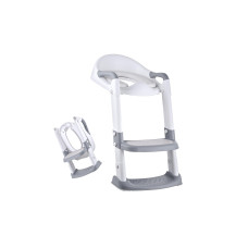 relaxdays Toilettentrainer mit Treppe Kunststoff Grau Weiss relaxdays Toilettentrainer mit Treppe Kunststoff Grau Weiss
